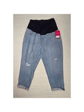 Isabel Maternity Crossover Panel Boyfriend Jean Size 18